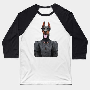 Victorian Doberman Dog Portrait Baseball T-Shirt